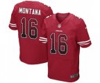 San Francisco 49ers #16 Joe Montana Elite Red Home Drift Fashion Football Jersey