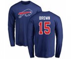 Buffalo Bills #15 John Brown Royal Blue Name & Number Logo Long Sleeve T-Shirt