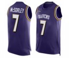 Baltimore Ravens #7 Trace McSorley Limited Purple Player Name & Number Tank Top Football Jersey