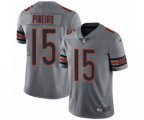 Chicago Bears #15 Eddy Pineiro Limited Silver Inverted Legend Football Jersey