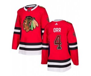 Chicago Blackhawks #4 Bobby Orr Authentic Red Drift Fashion NHL Jersey