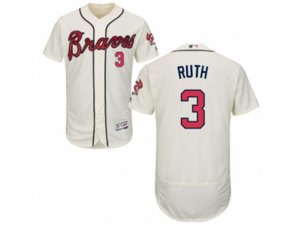 Atlanta Braves #3 Babe Ruth Cream Flexbase Authentic Collection MLB Jersey