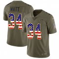 Los Angeles Chargers #34 Derek Watt Limited Olive USA Flag 2017 Salute to Service NFL Jersey