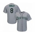 Seattle Mariners #8 Jake Fraley Authentic Grey Road Cool Base Baseball Player Jersey
