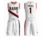 Portland Trail Blazers #1 Anfernee Simons Swingman White Basketball Suit Jersey - Association Edition