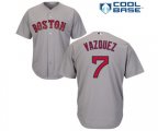 Boston Red Sox #7 Christian Vazquez Replica Grey Road Cool Base Baseball Jersey