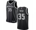 Detroit Pistons #35 Christian Wood Authentic Black Basketball Jersey - City Edition