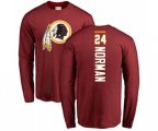 Washington Redskins #24 Josh Norman Maroon Backer Long Sleeve T-Shirt
