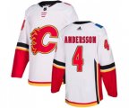 Calgary Flames #4 Rasmus Andersson Authentic White Away Hockey Jersey