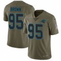 Carolina Panthers #95 Derrick Brown Olive Stitched NFL Limited 2017 Salute To Service Jersey