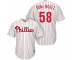 Philadelphia Phillies Seranthony Dominguez Replica White Red Strip Home Cool Base Baseball Player Jersey