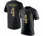 Dallas Cowboys #4 Dak Prescott Black Camo Salute to Service T-Shirt