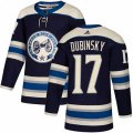 Columbus Blue Jackets #17 Brandon Dubinsky Authentic Navy Blue Alternate NHL Jersey
