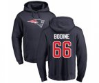 New England Patriots #66 Russell Bodine Navy Blue Name & Number Logo Pullover Hoodie