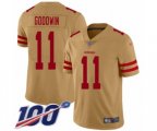 San Francisco 49ers #11 Marquise Goodwin Limited Gold Inverted Legend 100th Season Football Jersey