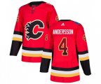 Calgary Flames #4 Rasmus Andersson Authentic Red Drift Fashion Hockey Jersey