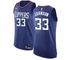 Los Angeles Clippers #33 Wesley Johnson Authentic Blue Road Basketball Jersey - Icon Edition