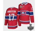 Montreal Canadiens #17 Josh Anderson Red Home Authentic 2021 NHL Stanley Cup Final Patch Jersey