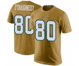 Jacksonville Jaguars #80 James O\'Shaughnessy Gold Rush Pride Name & Number T-Shirt