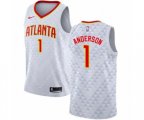 Atlanta Hawks #1 Justin Anderson Authentic White NBA Jersey - Association Edition