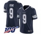 Dallas Cowboys #9 Tony Romo Navy Blue Team Color Vapor Untouchable Limited Player 100th Season Football Jersey