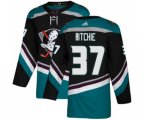Anaheim Ducks #37 Nick Ritchie Authentic Black Teal Alternate Hockey Jersey