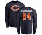 Chicago Bears #84 Cordarrelle Patterson Navy Blue Name & Number Logo Long Sleeve T-Shirt