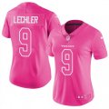 Women Houston Texans #9 Shane Lechler Limited Pink Rush Fashion NFL Jersey