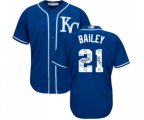 Kansas City Royals #21 Homer Bailey Blue Authentic Blue Team Logo Fashion Cool Base Baseball Jersey