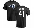 Los Angeles Rams #41 Kenny Young Navy Blue Name & Number Logo T-Shirt