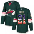 Minnesota Wild #21 Eric Fehr Authentic Green USA Flag Fashion NHL Jersey