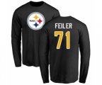 Pittsburgh Steelers #71 Matt Feiler Black Name & Number Logo Long Sleeve T-Shirt