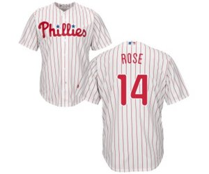 Philadelphia Phillies #14 Pete Rose Replica White Red Strip Home Cool Base Baseball Jersey