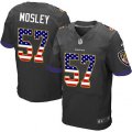 Baltimore Ravens #57 C.J. Mosley Elite Black Alternate USA Flag Fashion NFL Jersey