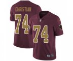 Washington Redskins #74 Geron Christian Burgundy Red Gold Number Alternate 80TH Anniversary Vapor Untouchable Limited Player Football Jersey