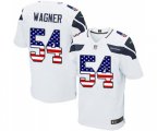 Seattle Seahawks #54 Bobby Wagner Elite White Road USA Flag Fashion Football Jersey