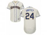 Seattle Mariners #24 Ken Griffey Cream Flexbase Authentic Collection MLB Jersey