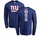 New York Giants #44 Doug Kotar Royal Blue Backer Long Sleeve T-Shirt