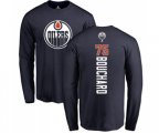 Edmonton Oilers #75 Evan Bouchard Navy Blue Backer Long Sleeve T-Shirt