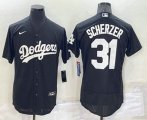 Los Angeles Dodgers #31 Max Scherzer Black Turn Back The Clock Stitched Cool Base Jersey