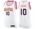 Women's Phoenix Suns #10 Ty Jerome Swingman White Pink Fashion Basketball Jersey