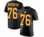 Pittsburgh Steelers #76 Chukwuma Okorafor Black Rush Pride Name & Number T-Shirt