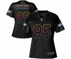 Women Seattle Seahawks #95 L.J. Collier Game Black Fashion Football Jersey