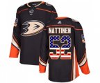 Anaheim Ducks #52 Julius Nattinen Authentic Black USA Flag Fashion Hockey Jersey