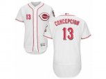 Cincinnati Reds #13 Dave Concepcion White Flexbase Authentic Collection MLB Jersey