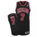 Chicago Bulls #7 Tony Kukoc Authentic Black Alternate NBA Jersey