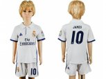 Real Madrid #10 James White Home Kid Soccer Club Jersey