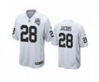 Las Vegas Raiders #28 Josh Jacobs White 2020 Inaugural Season Game Jersey