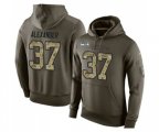 Seattle Seahawks #37 Shaun Alexander Green Salute To Service Pullover Hoodie