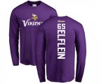 Minnesota Vikings #65 Pat Elflein Purple Backer Long Sleeve T-Shirt